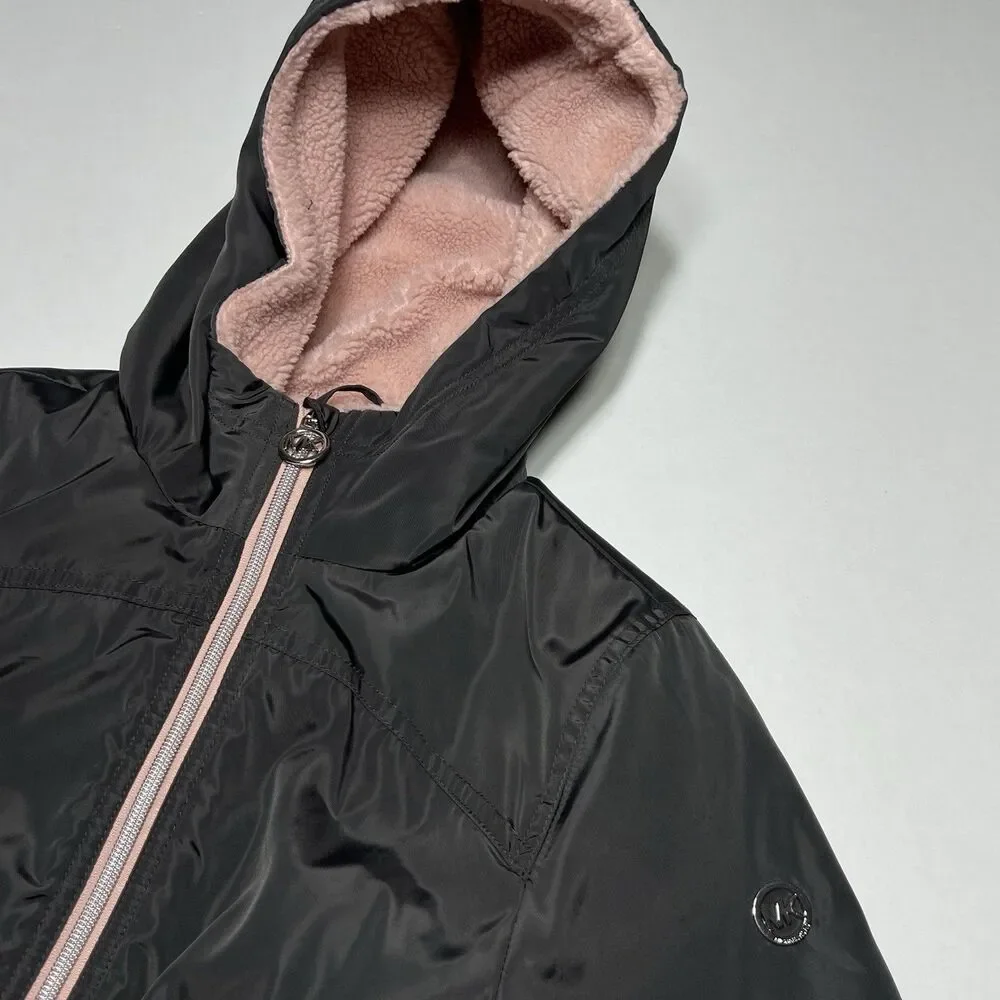 Michael Kors Kids' Faux Shearling Lined Rain Anorak Teenage Girl Size 14
